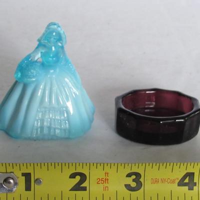 Boyd Glass Girl Doll and Mosser Glass Salt
