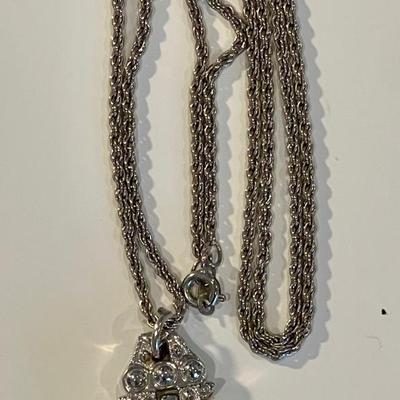 Stainless steel back Japan movement necklace watch