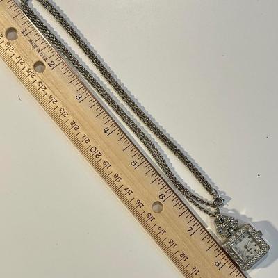 Stainless steel back Japan movement necklace watch