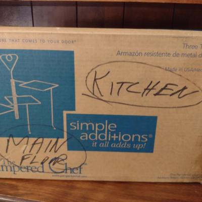 The Pampered Chef Simple Additions Metal Three Tier Stand with Box