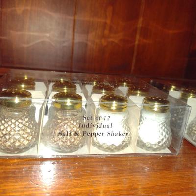 Set of 24 Petite Glass Salt and Pepper Shakers