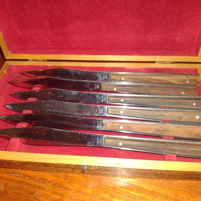 Mid-Century Modern Six Piece Japanese Stainless Steel Cutlery with Storage Box