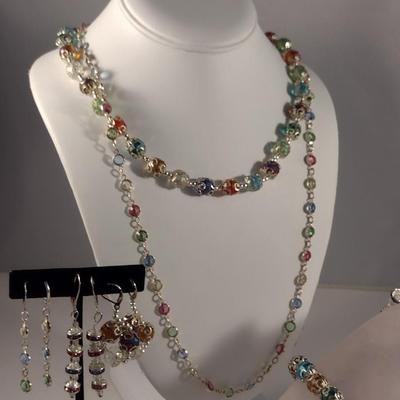 Collection of Multi-Color Jewelry- Necklaces, Bracelets, Earrings (#1)