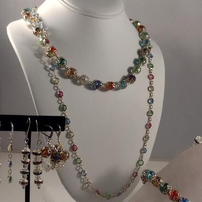Collection of Multi-Color Jewelry- Necklaces, Bracelets, Earrings (#1)