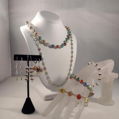 Collection of Multi-Color Jewelry- Necklaces, Bracelets, Earrings (#1)
