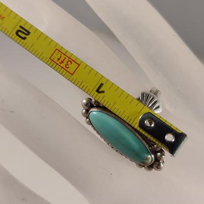 Collection of Sterling Silver and Turquoise Jewelry- Bracelet, Pendant, and Ring (#3)