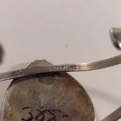 Collection of Sterling Silver and Turquoise Jewelry- Bracelet, Pendant, and Ring (#3)