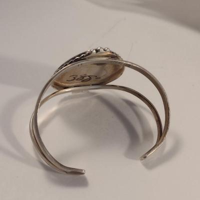 Collection of Sterling Silver and Turquoise Jewelry- Bracelet, Pendant, and Ring (#3)