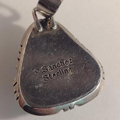 Collection of Sterling Silver and Turquoise Jewelry- Bracelet, Pendant, and Ring (#3)