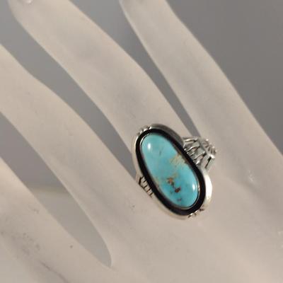 Collection of Sterling Silver and Turquoise Jewelry- Earrings and Ring (#4)