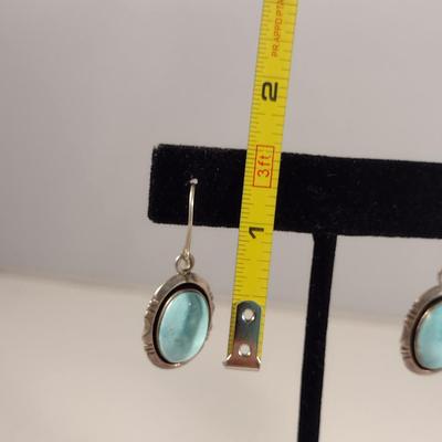 Collection of Sterling Silver and Turquoise Jewelry- Earrings and Ring (#4)