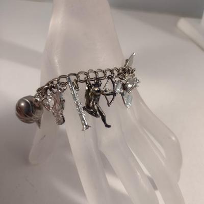 Charm Bracelet- Some Charms are Sterling Silver (#6)