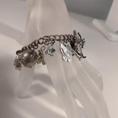 Charm Bracelet- Some Charms are Sterling Silver (#6)