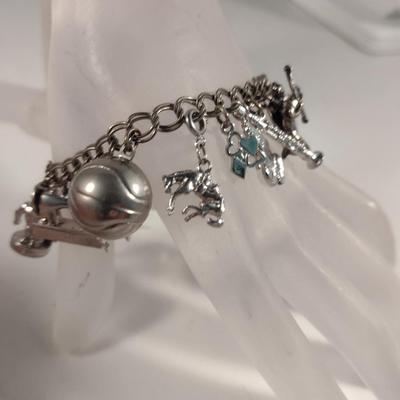 Charm Bracelet- Some Charms are Sterling Silver (#6)