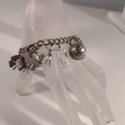 Charm Bracelet- Some Charms are Sterling Silver (#6)