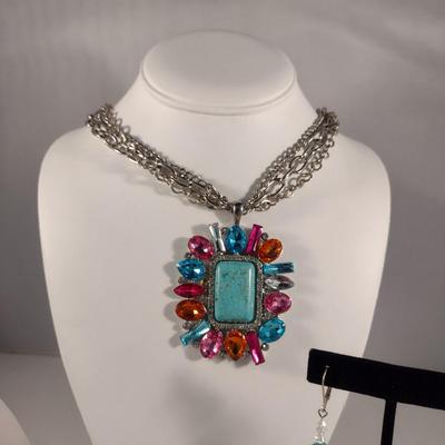 Collection of Chunky Jewelry with Turquoise Accents (#7)
