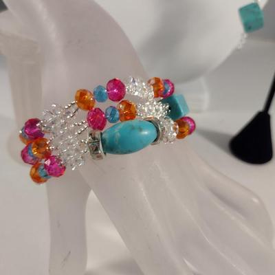Collection of Chunky Jewelry with Turquoise Accents (#7)