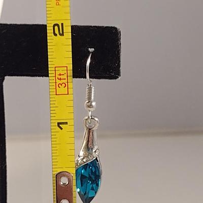 Fashion Jewelry Set with Striking Blue Settings- Necklace, Bracelet, Earrings (#9)