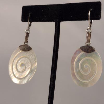 Vintage Mother of Pearl Dangle Earrings (#10)