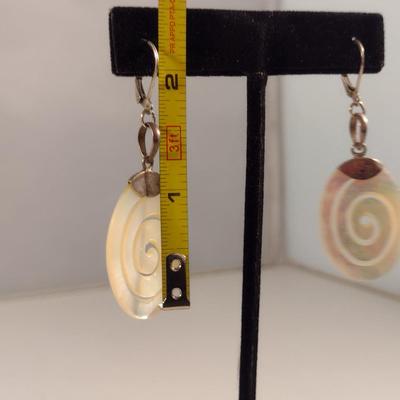 Vintage Mother of Pearl Dangle Earrings (#10)