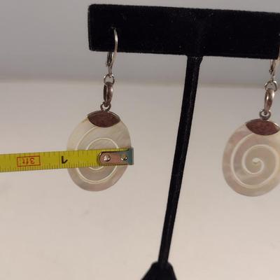 Vintage Mother of Pearl Dangle Earrings (#10)