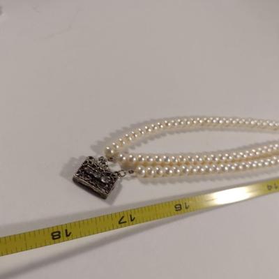 Three Strand Pearl Necklace and Bracelet (#11)