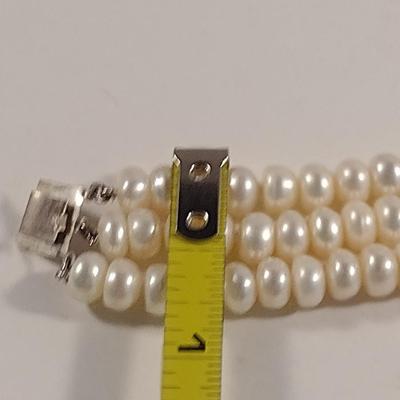 Three Strand Pearl Necklace and Bracelet (#11)