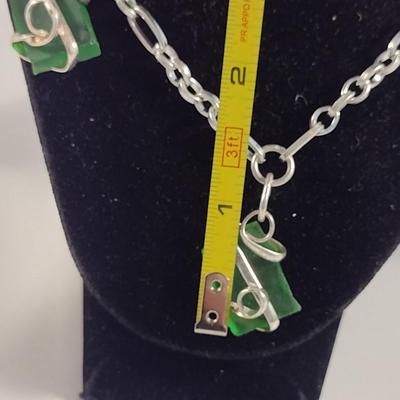 Collection of Artisan Made Green Sea Glass Jewelry (#13)