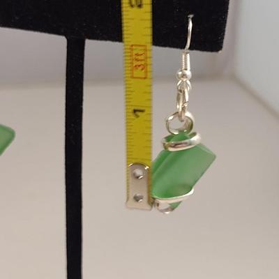 Collection of Artisan Made Green Sea Glass Jewelry (#13)