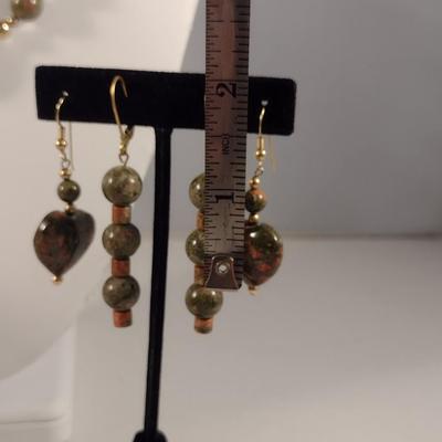 Collection of Natural Stone Jewelry- Necklace, Bracelet, Earrings (#15)