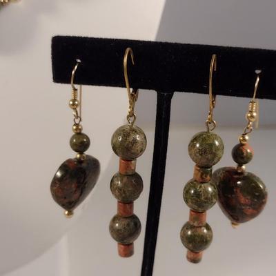 Collection of Natural Stone Jewelry- Necklace, Bracelet, Earrings (#15)