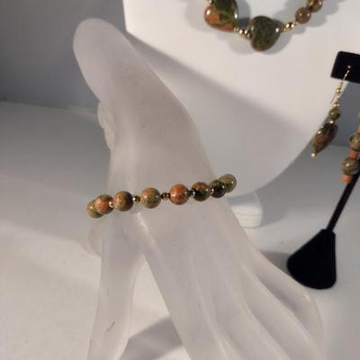 Collection of Natural Stone Jewelry- Necklace, Bracelet, Earrings (#15)