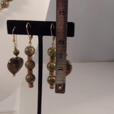 Collection of Natural Stone Jewelry- Necklace, Bracelet, Earrings (#15)