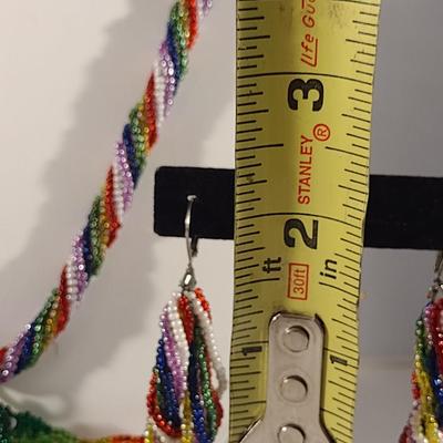 Hummingbird Design Hand Made Multi-Color Seed Bead Jewelry Set (#19)