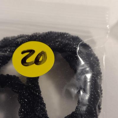 Hand Made Black Seed Bead Jewelry Set and Ring (#20)