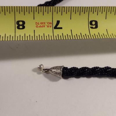 Hand Made Black Seed Bead Jewelry Set and Ring (#20)