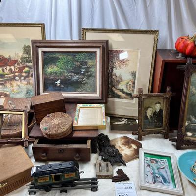 Antique boxes photographs and prints