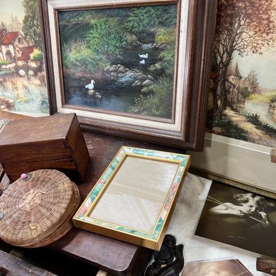 Antique boxes photographs and prints