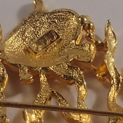 Vintage Jonette Jewelry Fish in the Sea Design Brooch (#22)