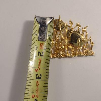 Vintage Jonette Jewelry Fish in the Sea Design Brooch (#22)