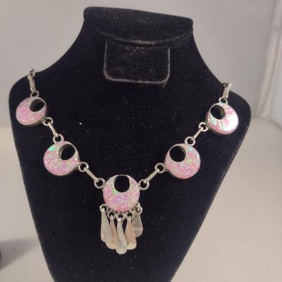 Artisan Created Loretta Maetza Zuni Necklace and Earring Set (#24)