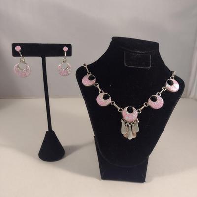 Artisan Created Loretta Maetza Zuni Necklace and Earring Set (#24)