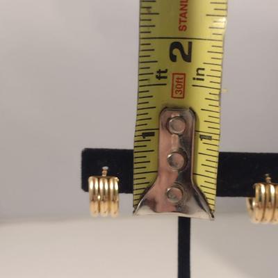 14 Karat Yellow Gold Earrings- 3 Pairs- Approx Total Weight 5.7 Grams (#25)