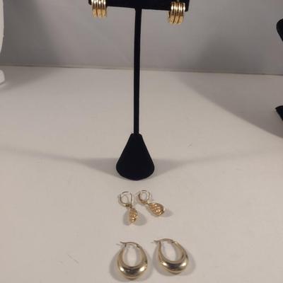 14 Karat Yellow Gold Earrings- 3 Pairs- Approx Total Weight 5.7 Grams (#25)