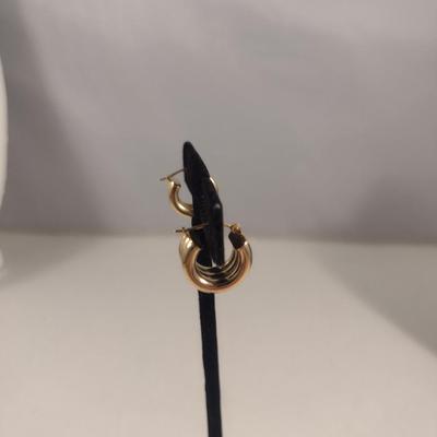 14 Karat Yellow Gold Earrings- 3 Pairs- Approx Total Weight 5.7 Grams (#25)