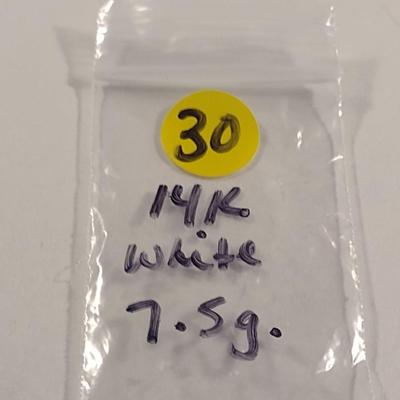 14 Karat White Gold and Stone Bracelet- Approx Total Weight 7.5 Grams (#30)