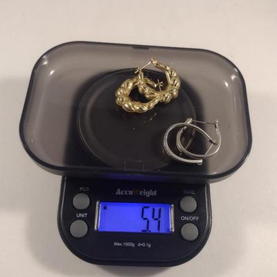 10 Karat Gold Earrings- Two Pairs- Approx Total Weight 5.4 Grams (#31)