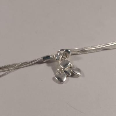 Sterling Silver Heart Design Bracelet- Approx 13.3 Grams (#32)