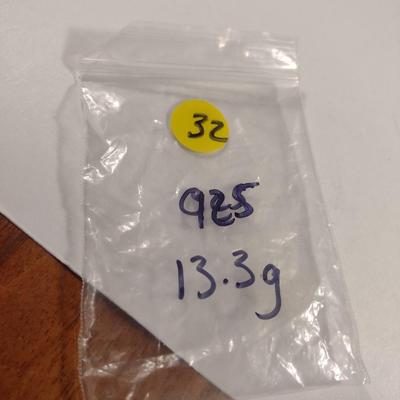 Sterling Silver Heart Design Bracelet- Approx 13.3 Grams (#32)