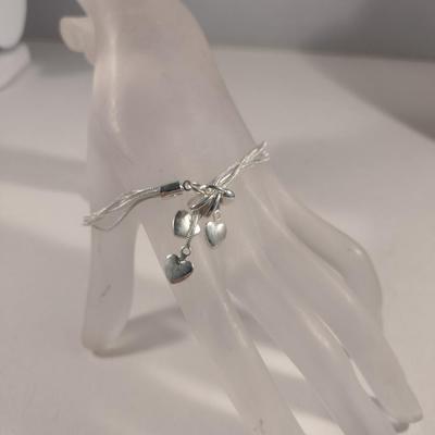 Sterling Silver Heart Design Bracelet- Approx 13.3 Grams (#32)